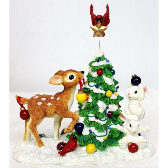 1998 Christopher Radko Woodland Winds Surrounded by Friends xmas Tree Fawn Bunny - Picture 2 of 10